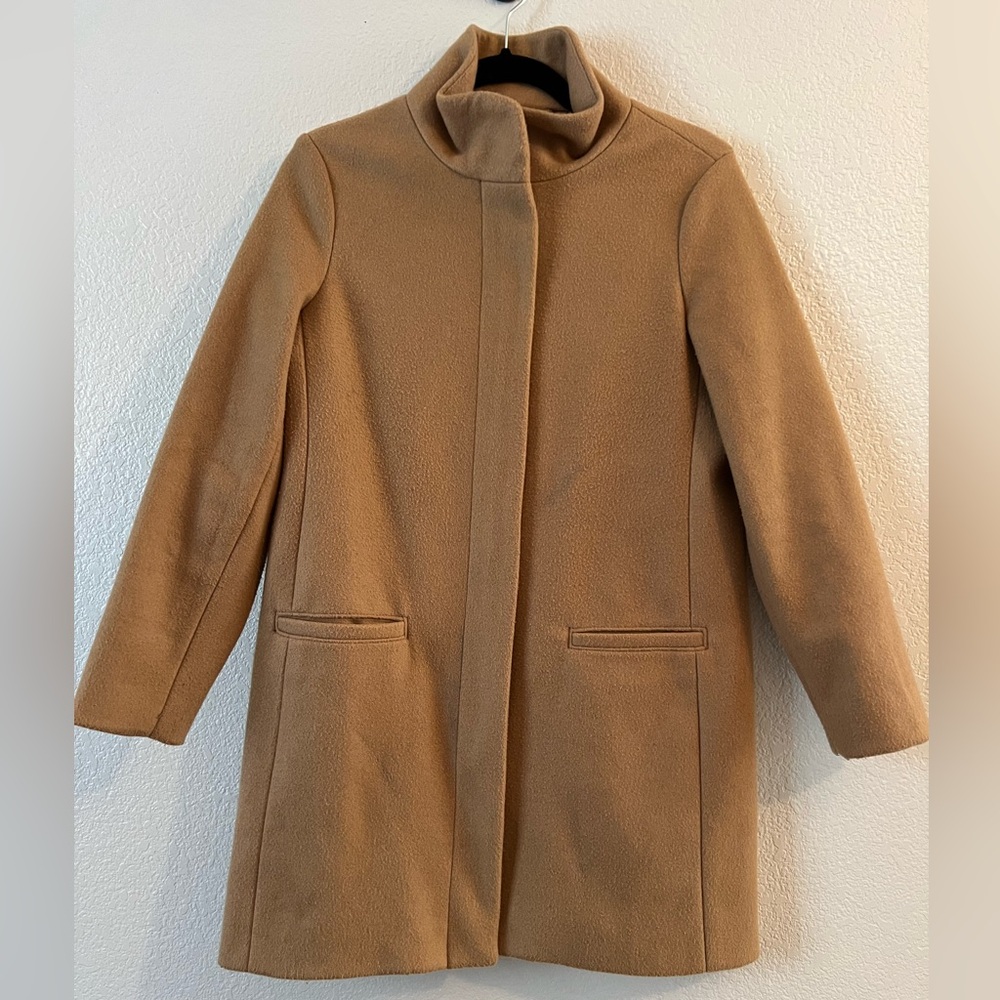 Old Navy Long Coat Zip, Color: Tan- XS Petite